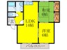ビクトリ－ⅡＢ　上の園 2LDKの間取り