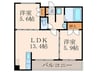 ダ　ヴインチ　Ⅴ 2LDKの間取り