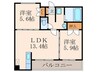 ダ　ヴインチ　Ⅴ 2LDKの間取り