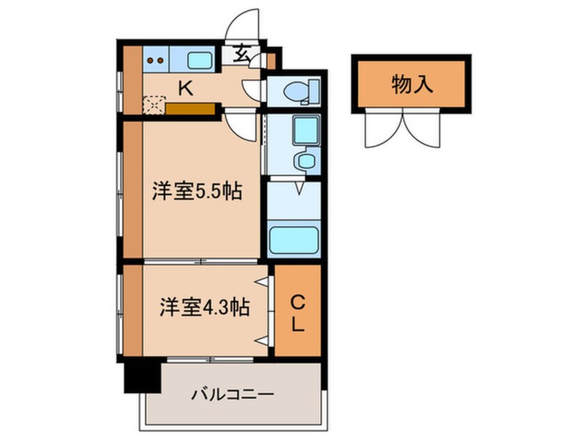 間取図 ｴｽﾃｰﾄﾓｱ薬院ｼｬﾝﾌﾞﾙ