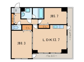 間取図 ラフィナーレアースコート魚町