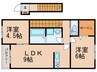 サンハイム浜町Ⅱ 2LDKの間取り