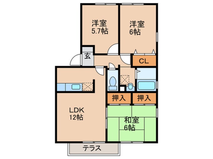 間取図 フレマリ－ルＡＳＯＵ　Ｃ