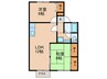 セジュール上野 2LDKの間取り