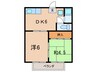 コーポ田邊 2DKの間取り