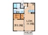 シルエラ 1LDKの間取り