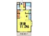 サンアベニュー大楠 1Rの間取り