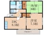ガ－デンヒルズＢ 2DKの間取り