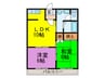 つぼねハイツ 2LDKの間取り