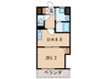 THESQUAREPlatinamResidence 1DKの間取り