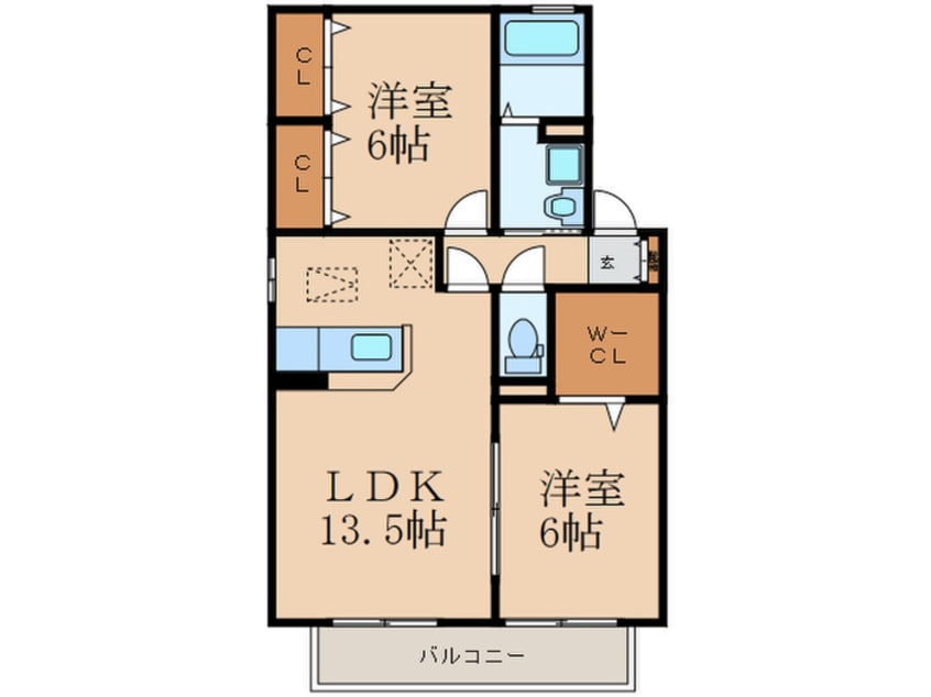 間取図 ベルデュール中曽根 Ｂ