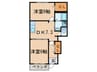グランクリュー上の原 2DKの間取り