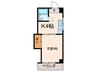 野間ローズパレス 1Kの間取り