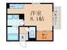 インペリアル大賀Ⅳ 1Rの間取り