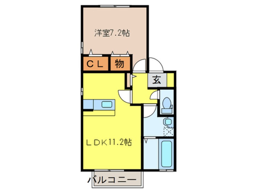 間取図 グリ－ンパ－ク大善寺Ⅲ