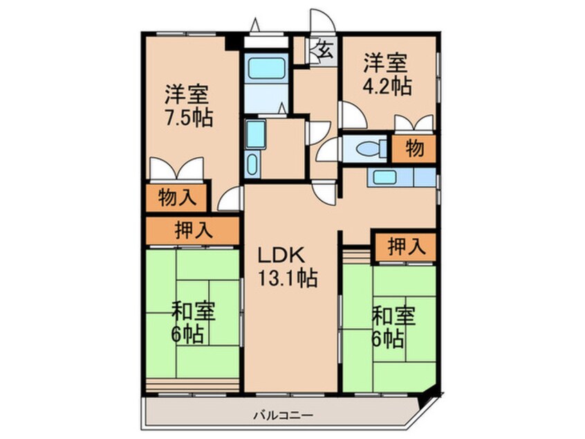 間取図 シャトレ博多南