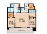 エンクレスト博多BRIGHT（1402） 2LDKの間取り