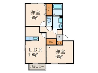 間取図 ディーフレア徳吉Ａ棟