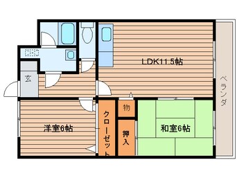 間取図 ハイネス穴生２