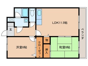 間取図 ハイネス穴生２