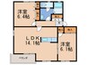 ディアス本城C棟 2LDKの間取り