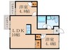 Moon中原東 2LDKの間取り