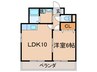 フォーレスト本城Ⅱ 1LDKの間取り