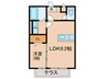 セジュ－ルディアモント 1LDKの間取り