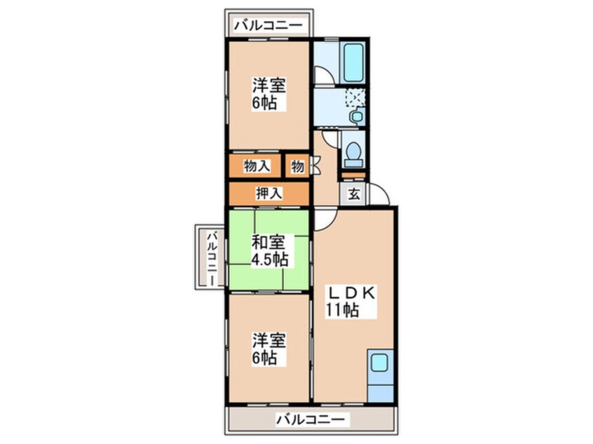 間取図 コーポラス国分