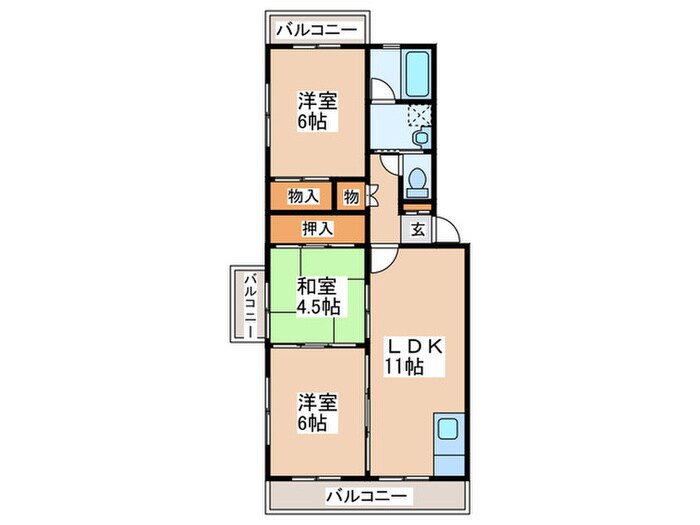 間取り図 コーポラス国分