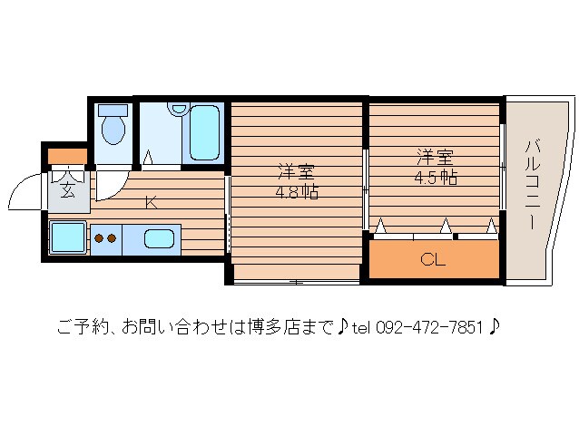 間取り図 No.46 Vプロジェクト2100天神