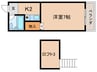 ディアコート守恒 1Kの間取り