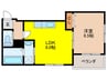 アイズスクエア 1LDKの間取り