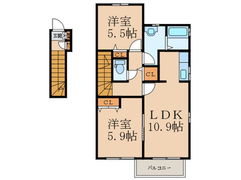 間取図 シャ－メゾン朽網Ｃ