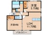 ボスコルーチェ 2LDKの間取り