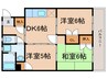 テトラハイツ 3DKの間取り