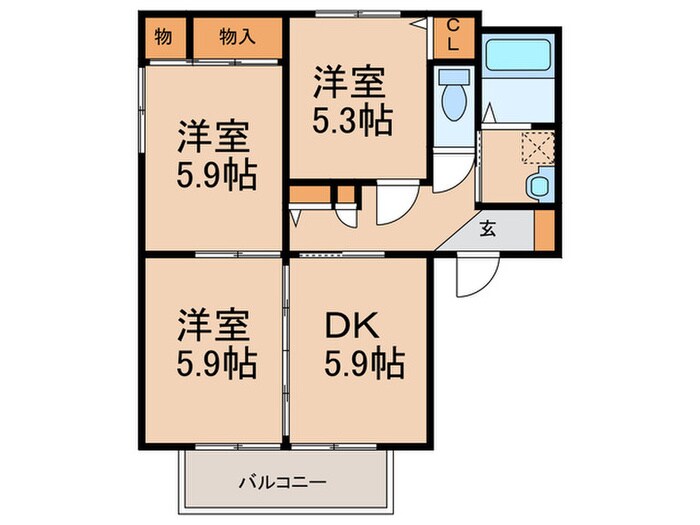 間取り図 フォレストビュ－ハルダＢ棟