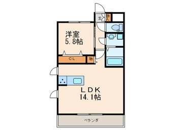 間取図 MDIﾌﾟﾛｽｺﾙﾃﾞｨｱ黒崎駅前