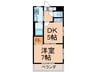 ハイツたちばな 1DKの間取り