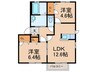 ラ・アルプ 2LDKの間取り