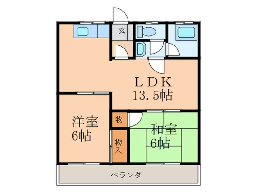 間取図 長行コーポ