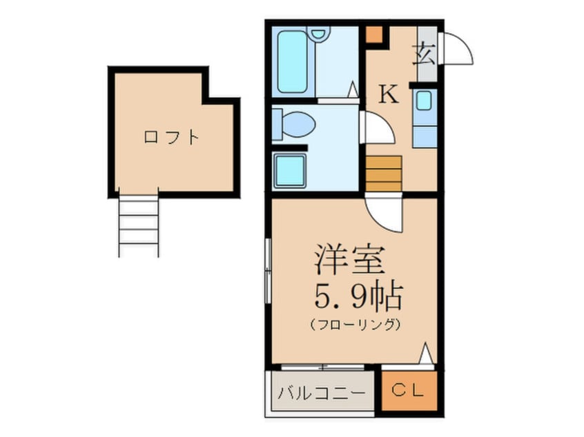 間取図 ベネフィスタウン六本松５