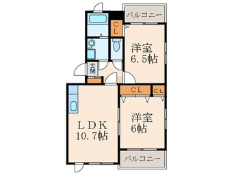 間取図 プレステ－ジ長尾