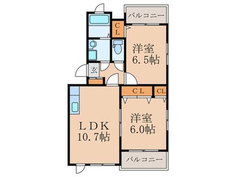 間取図 プレステ－ジ長尾