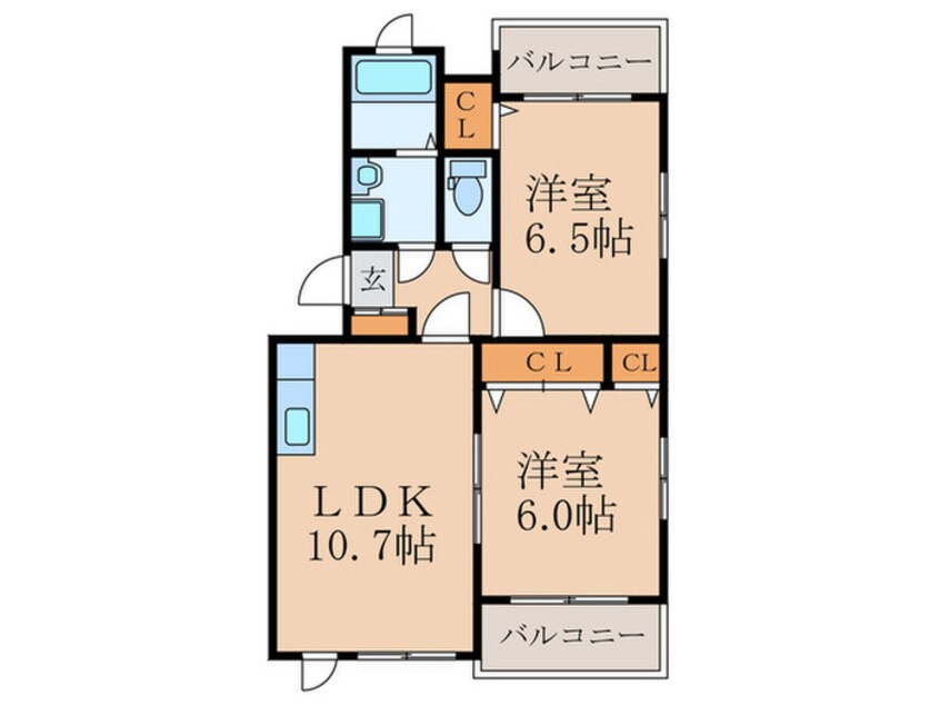 間取図 プレステ－ジ長尾