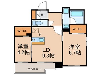 間取図 ネストピア福岡空港駅前（201）