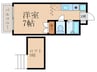 ル－ム峰 Ⅲ 1Rの間取り