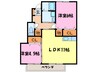 エクレ－ルソシア 2LDKの間取り