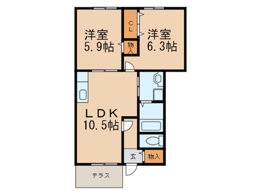 間取図 ソレアード弐番館