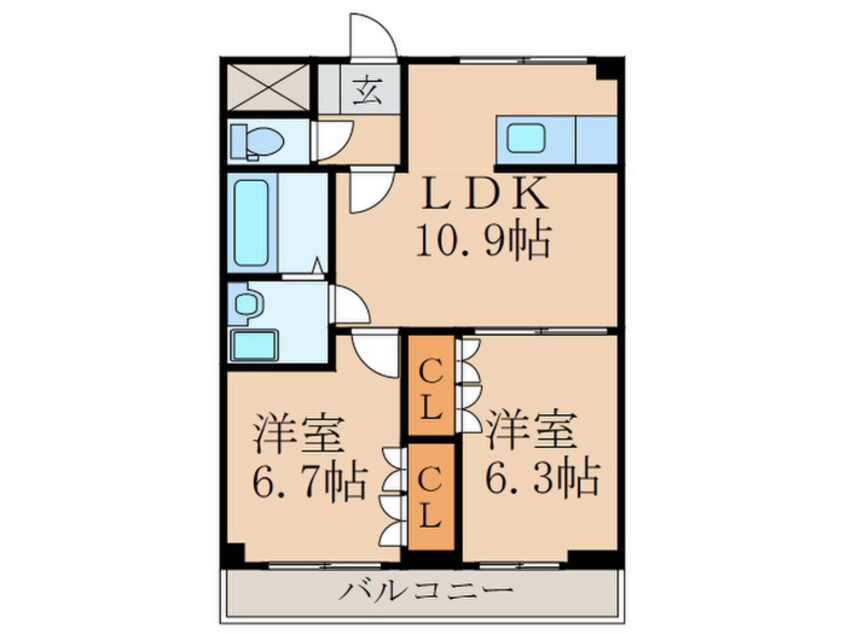 間取図 メゾンエスポワ－ルⅡ